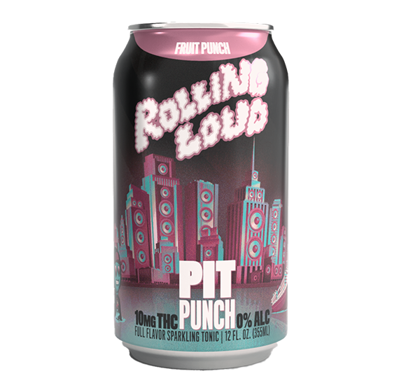 Cheech & Chong × Rolling Loud Pit Punch Fruit Punch THC Soda 4-pack, 12 fl oz (355 mL) cans with 10mg hemp-derived Delta-9 THC