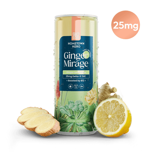 Hometown Hero Ginger Mirage ginger THC lemonade 25mg can