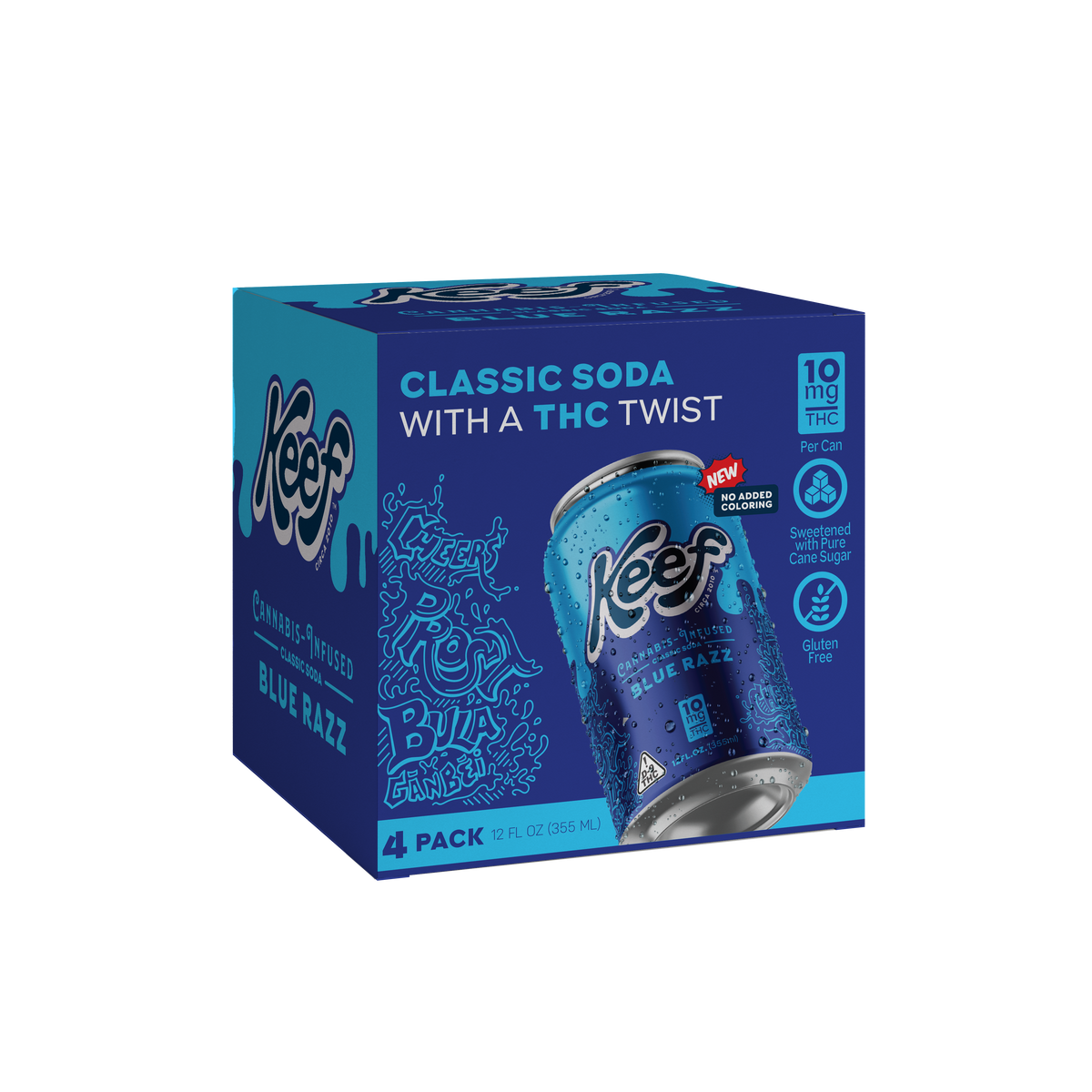 Keef Classic Soda Blue Razz 4-pack