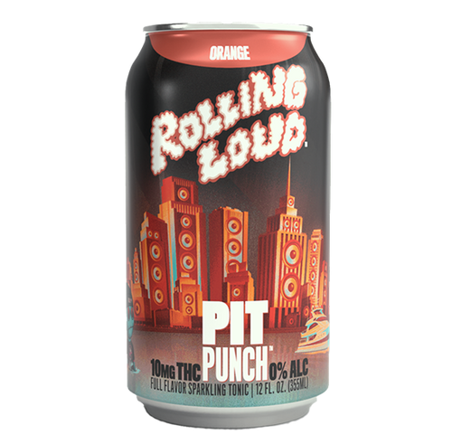 Cheech & Chong × Rolling Loud Pit Punch Orange THC Soda 4-pack, 12 fl oz (355 mL) cans with 10mg hemp-derived Delta-9 THC