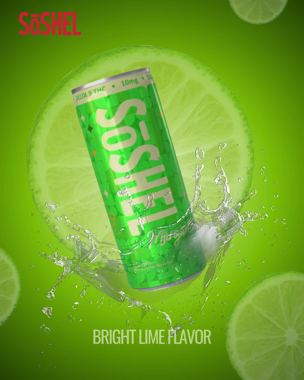 SoSHEL Margarita 10mg THC can — bright lime