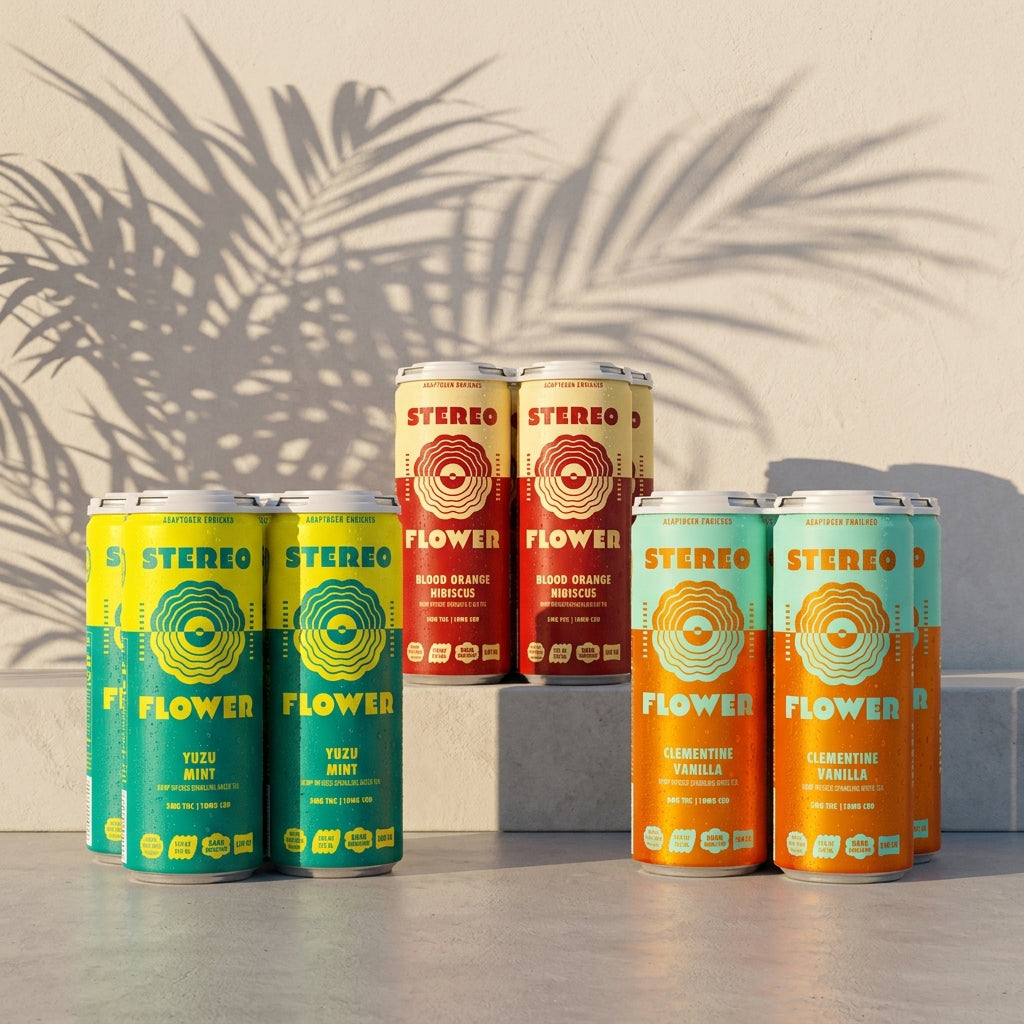 Stereo Flower 5mg THC Tea Starter Pack with Yuzu Mint, Clementine Vanilla and Blood Orange Hibiscus