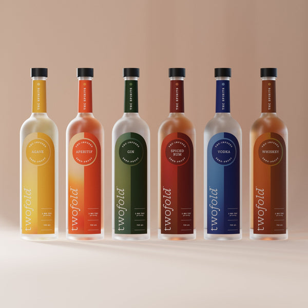 Twofold Variety Case — one 750mL bottle each of Agave, Aperitif, Gin, Spiced Rum, Vodka and Whiskey