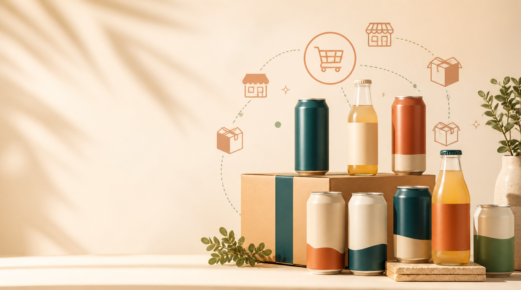 Hemp beverage products prepared for online marketplace distribution